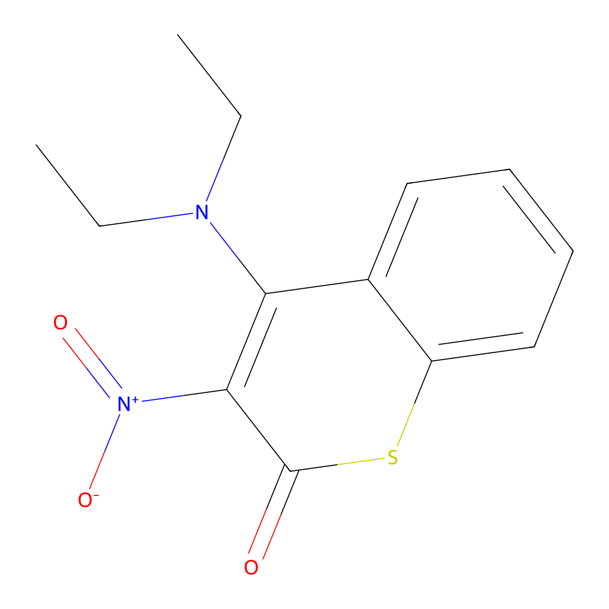 1-Thiocoumarin, 4-diethylamino-3-nitro- molecular structure, CAS 59647-31-3