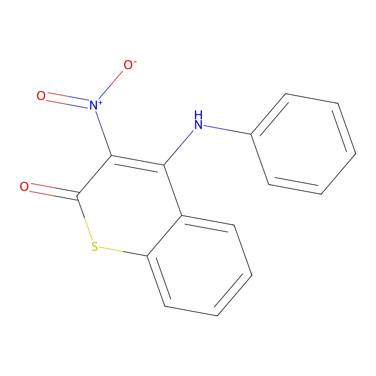 1-Thiocoumarin, 3-nitro-4-anilino- molecular structure, CAS 59647-32-4