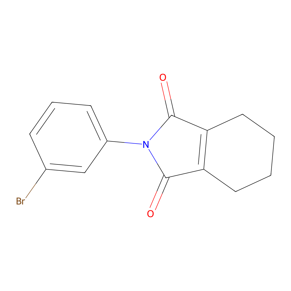 1H-Isoindole-1,3(2H)-dione, 2-(3-bromophenyl)-4,5,6,7-tetrahydro- molecular structure, CAS 59647-95-9