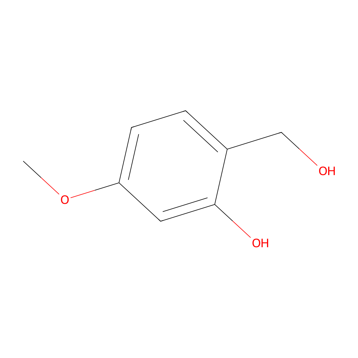 2-(Hydroxymethyl)-5-methoxyphenol molecular structure, CAS 59648-29-2