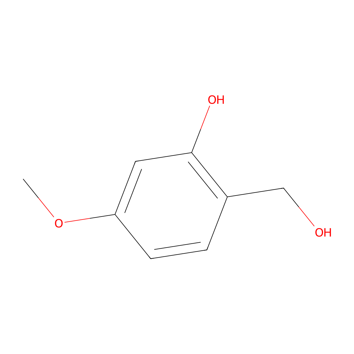2-(Hydroxymethyl)-5-methoxyphenol molecular structure, CAS 59648-29-2