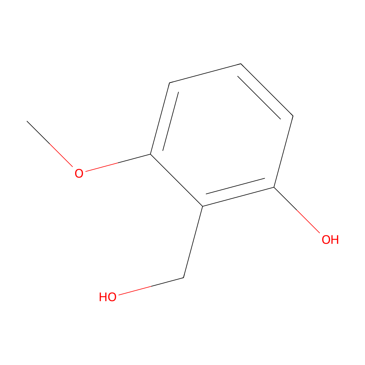 2-Hydroxy-6-methoxybenzenemethanol molecular structure, CAS 59648-30-5