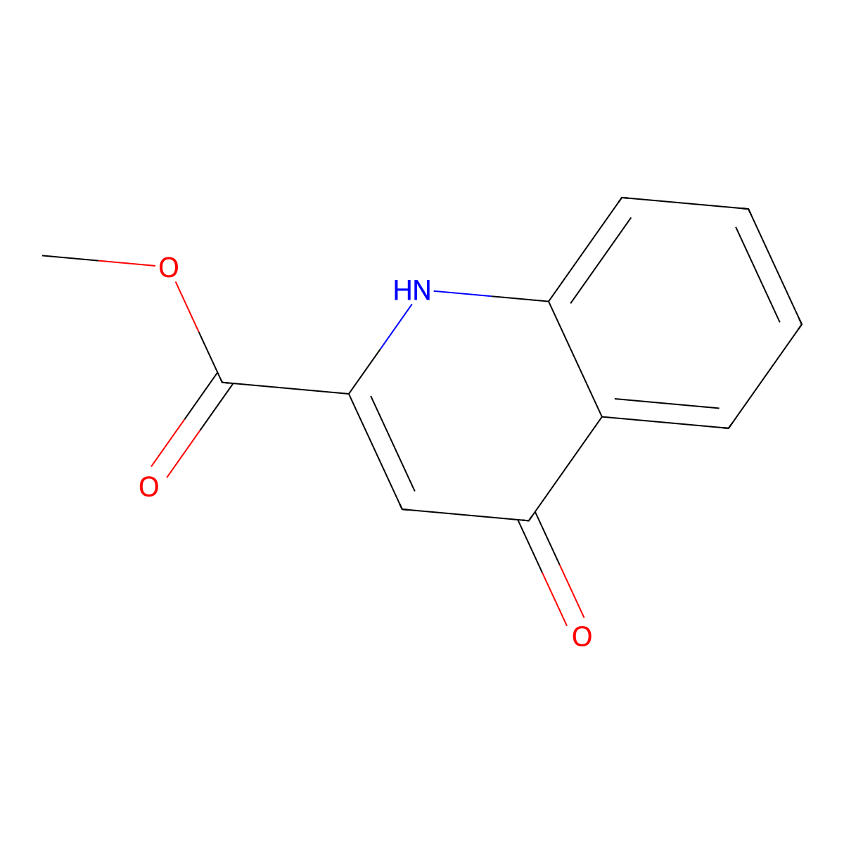 Methyl 4-Hydroxyquinoline-2-carboxylate molecular structure, CAS 5965-59-3