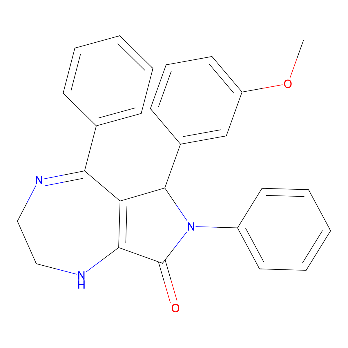 6-(3-methoxyphenyl)-5,7-diphenyl-2,3,6,7-tetrahydropyrrolo[3,4-e][1,4]diazepin-8(1H)-one molecular structure, CAS 5965-85-5