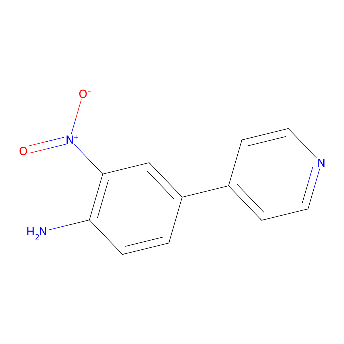 2-Nitro-4-(pyridin-4-yl)aniline molecular structure, CAS 59656-62-1
