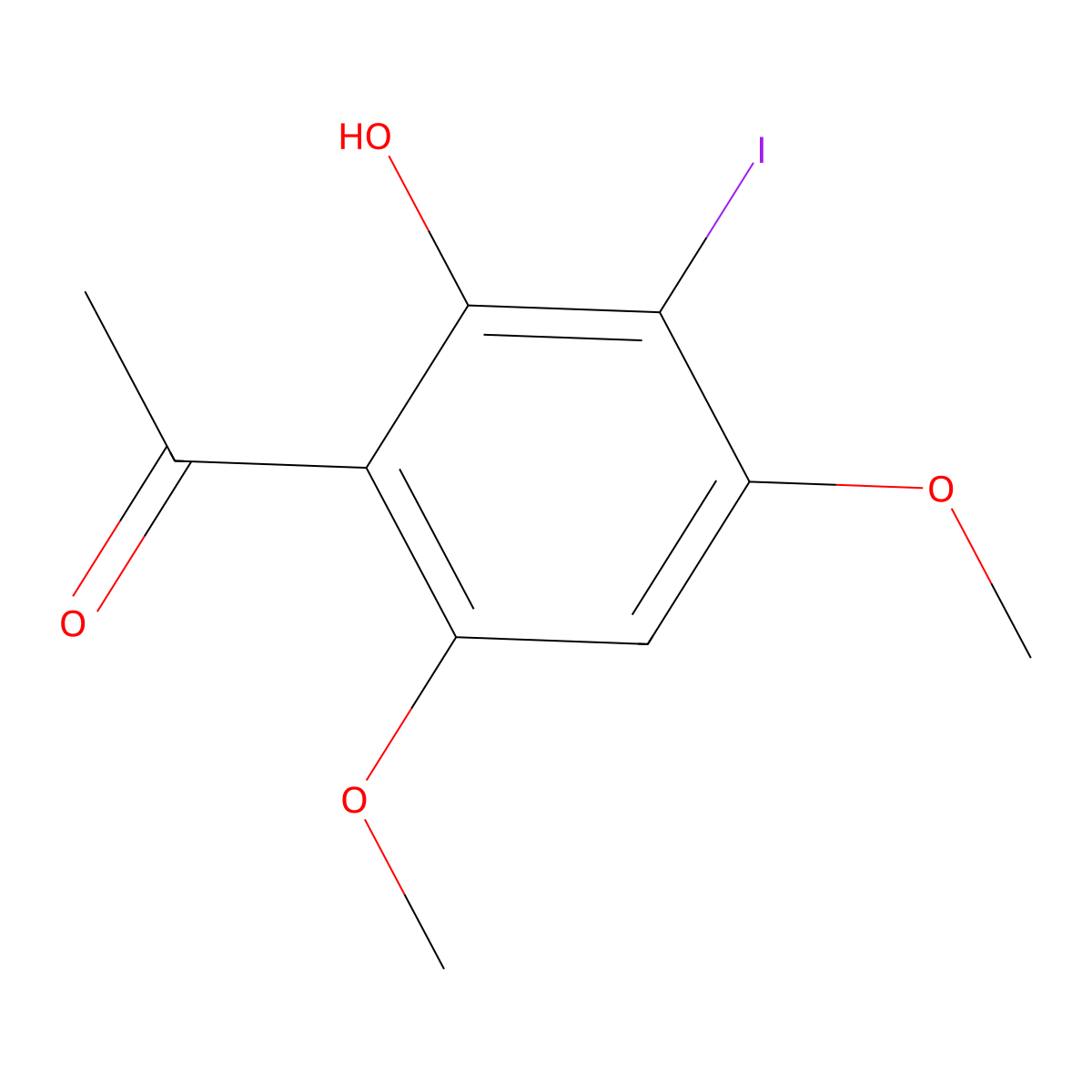 1-(2-Hydroxy-3-iodo-4,6-dimethoxyphenyl)ethanone molecular structure, CAS 59656-68-7