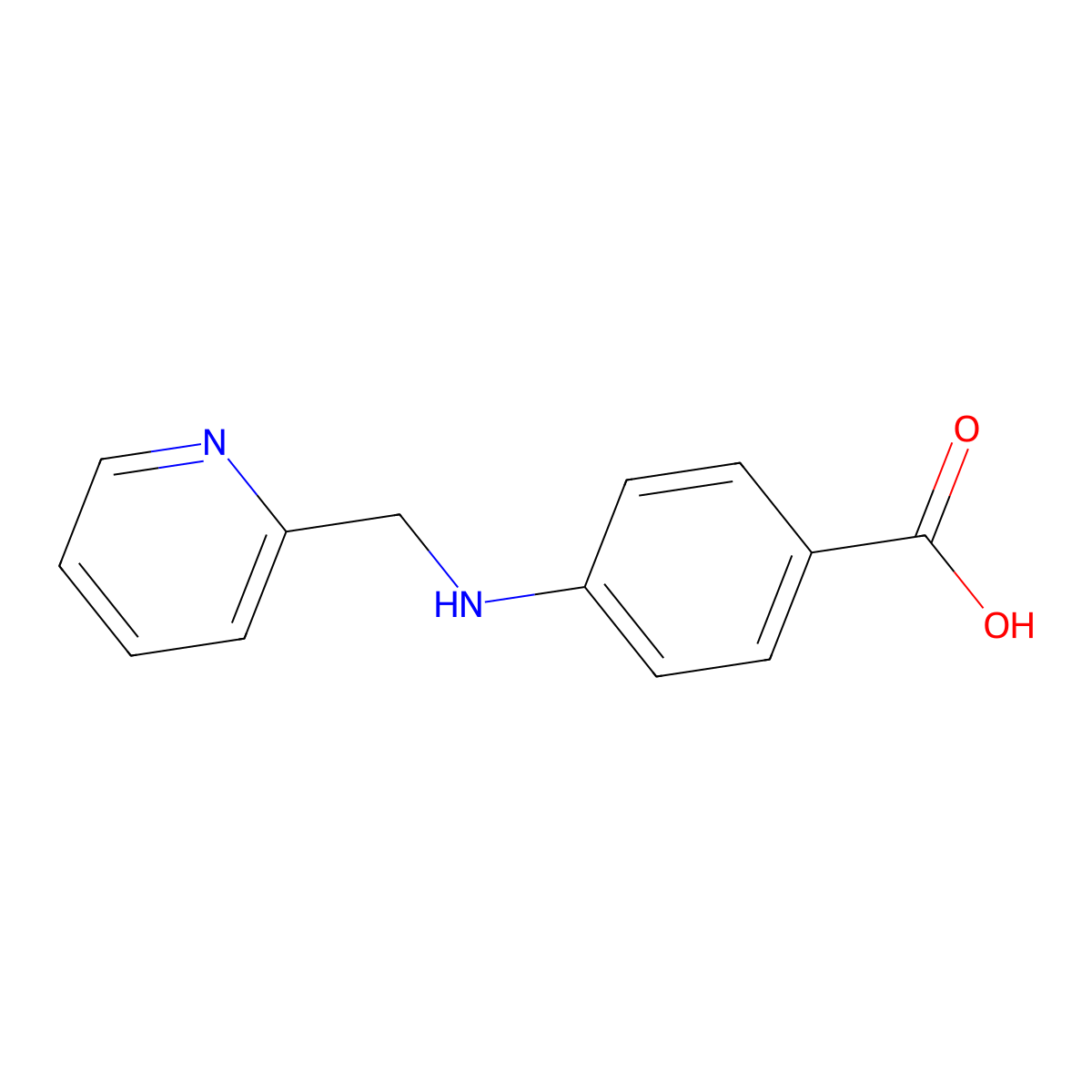 4-((2-Pyridinylmethyl)amino)benzoic acid molecular structure, CAS 5966-18-7