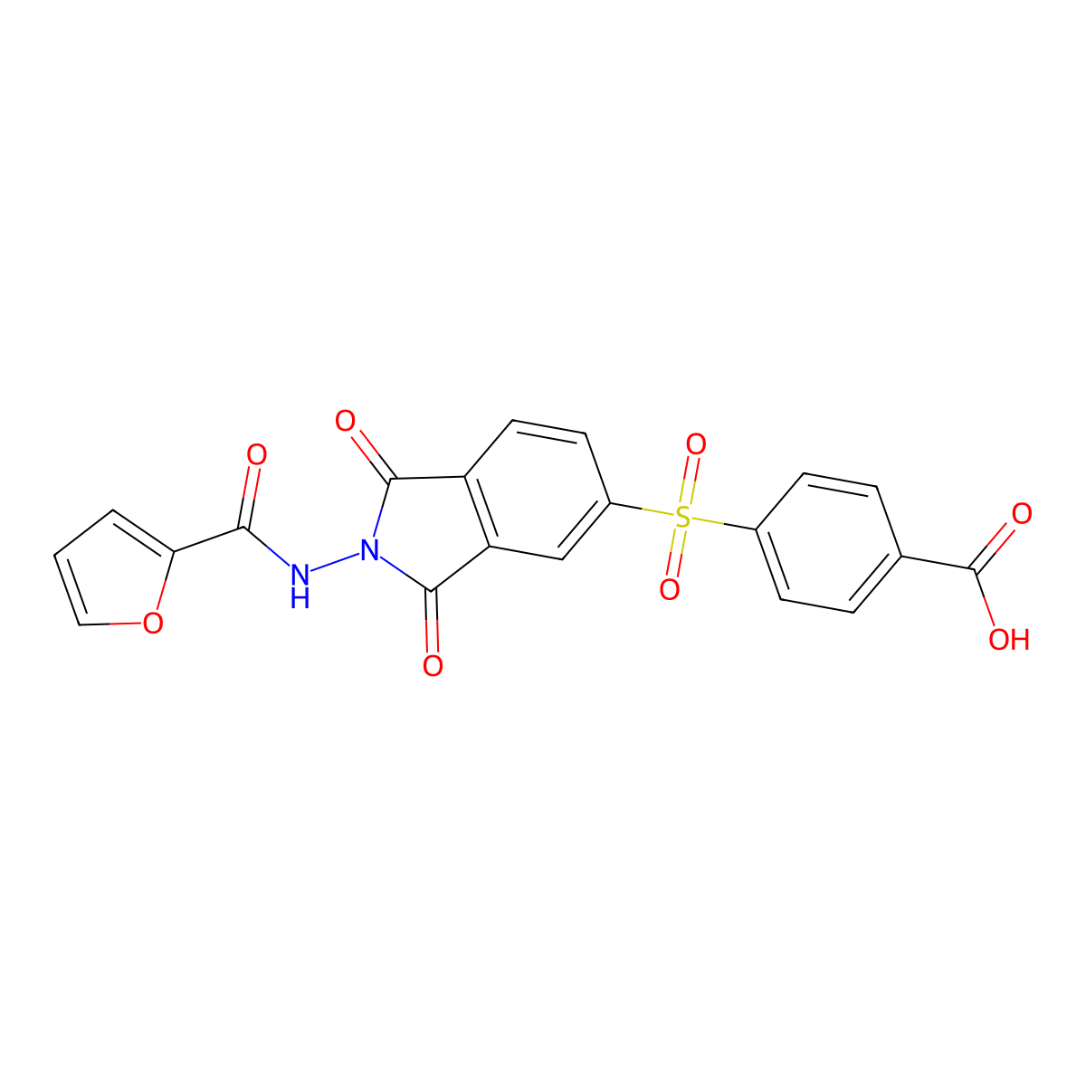 4-[2-(Furan-2-carbonylamino)-1,3-dioxoisoindol-5-yl]sulfonylbenzoic acid molecular structure, CAS 5966-39-2