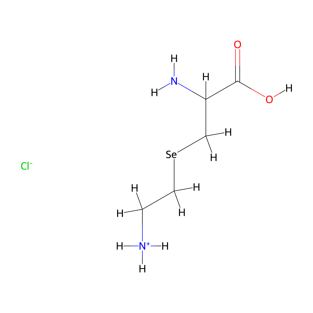 Alanine, 3-((2-aminoethyl)seleno)-, monohydrochloride molecular structure, CAS 59660-87-6