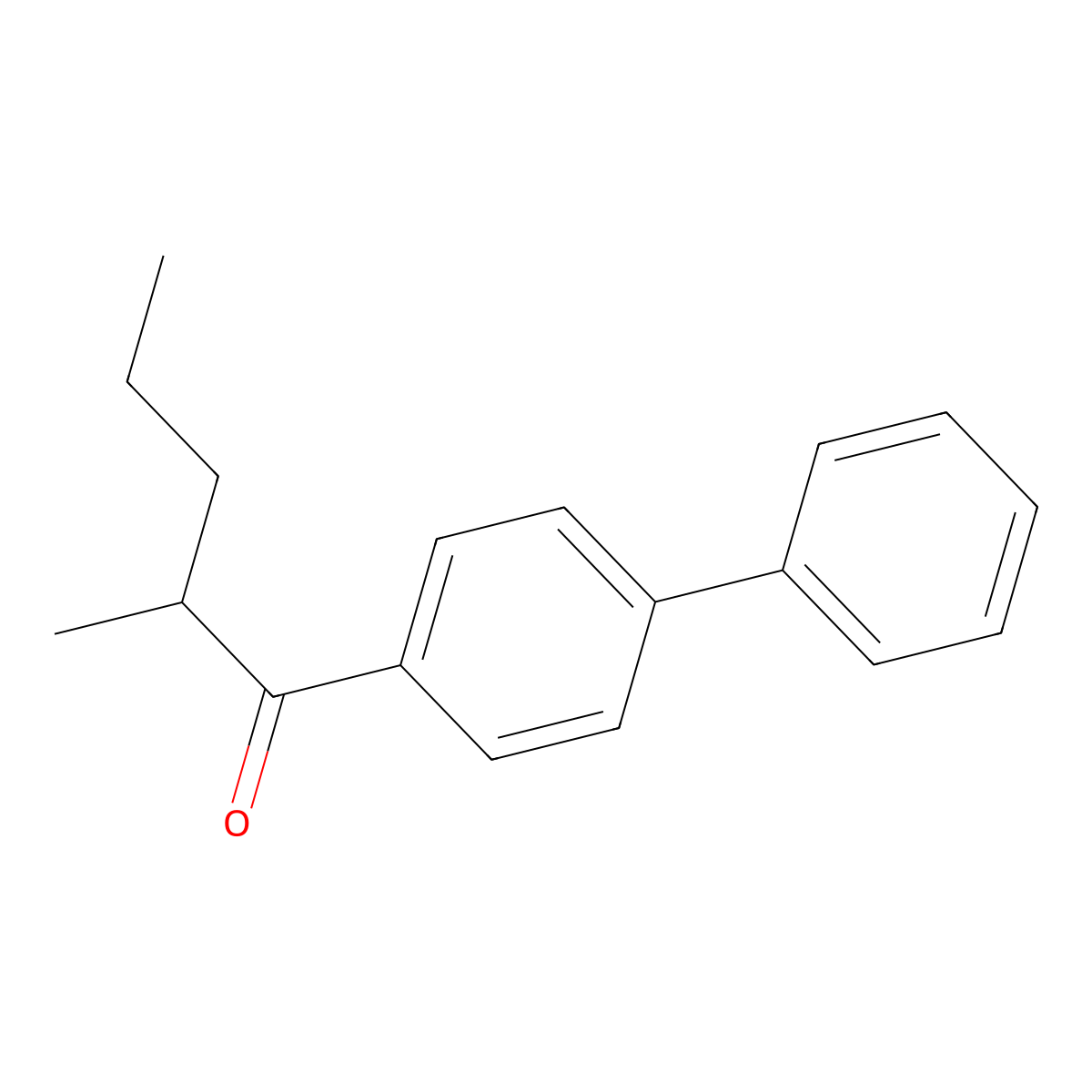 1-([1,1'-Biphenyl]-4-yl)-2-methylpentan-1-one molecular structure, CAS 59662-28-1