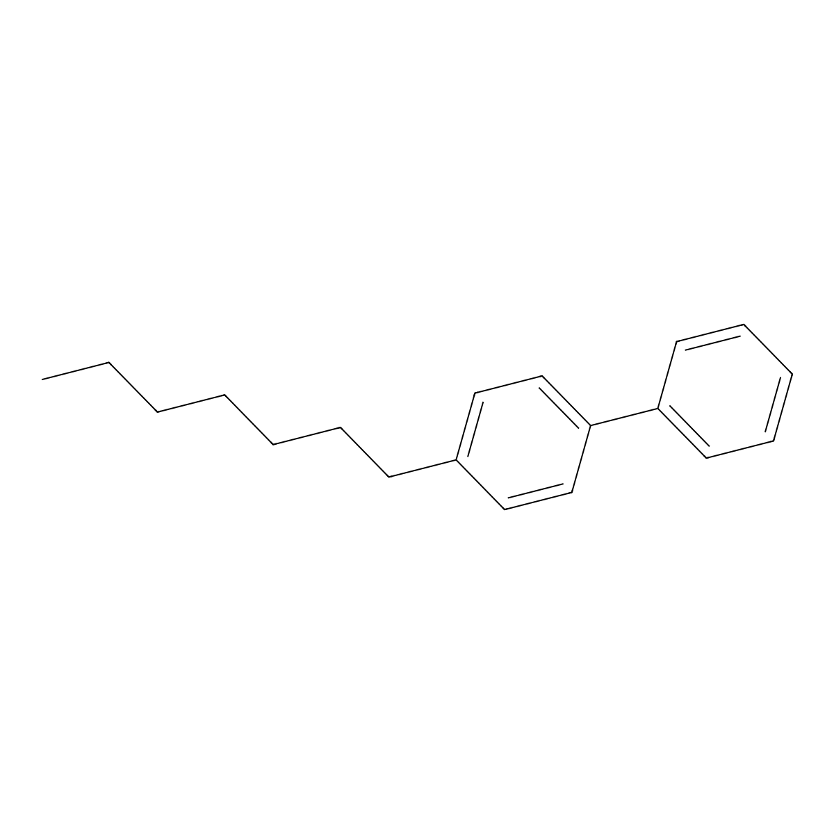 1,1'-Biphenyl, 4-heptyl- molecular structure, CAS 59662-32-7