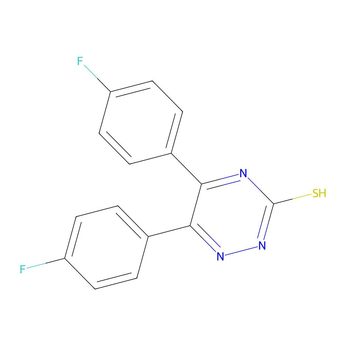 5,6-bis(4-fluorophenyl)-2H-1,2,4-triazine-3-thione molecular structure, CAS 59663-51-3