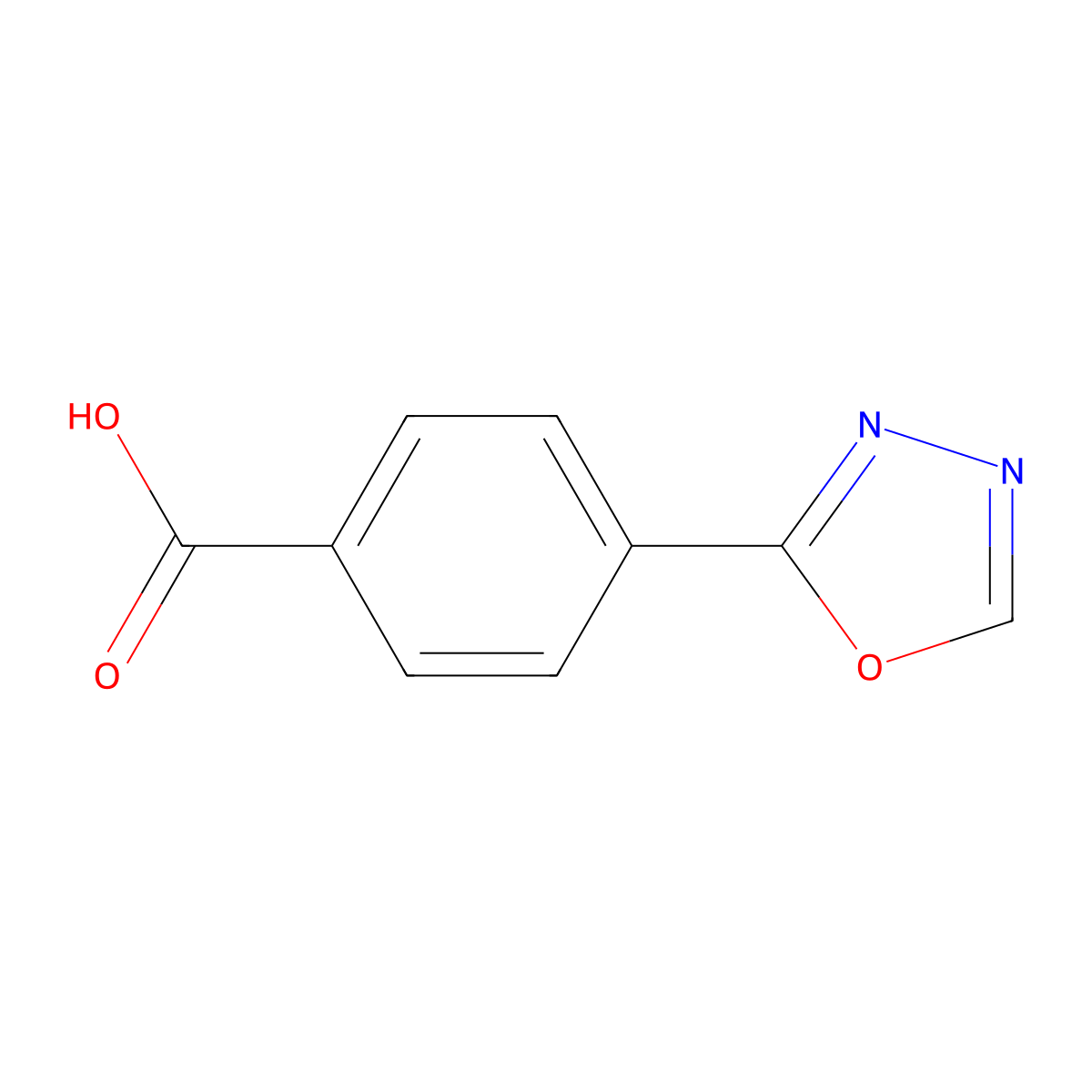 4-(1,3,4-oxadiazol-2-yl)benzoic Acid molecular structure, CAS 59663-66-0