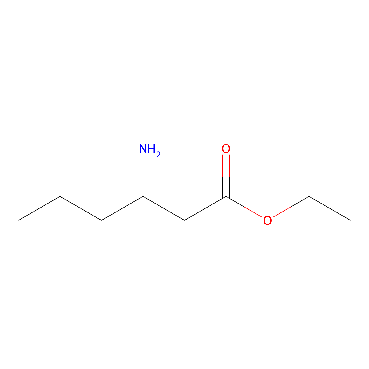 Ethyl 3-aminohexanoate molecular structure, CAS 59663-70-6