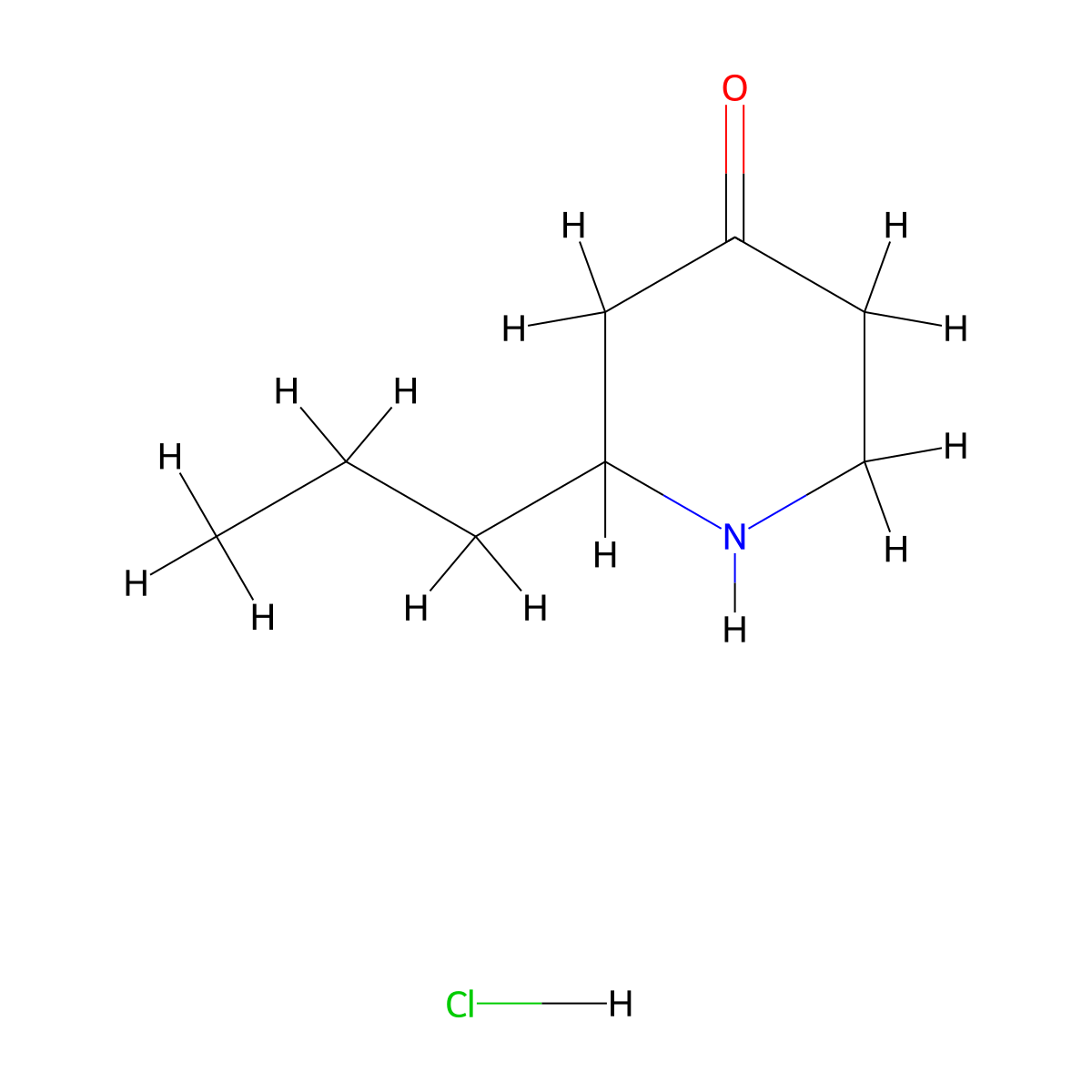 2-Propylpiperidin-4-one hydrochloride molecular structure, CAS 59663-72-8