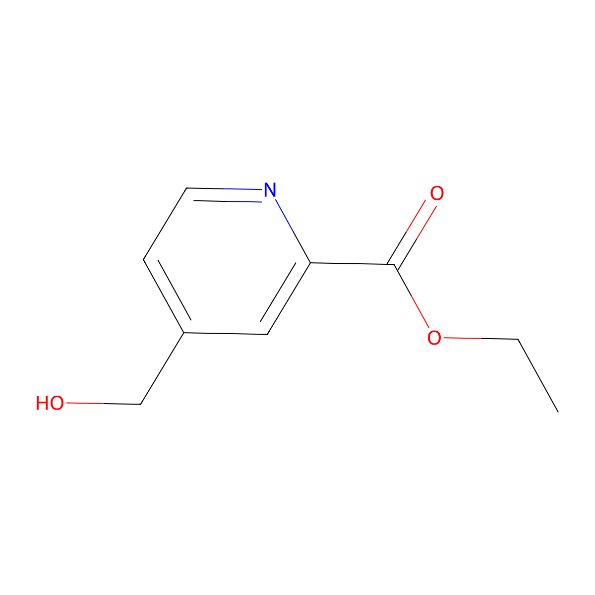 Ethyl 4-(hydroxymethyl)picolinate molecular structure, CAS 59663-96-6