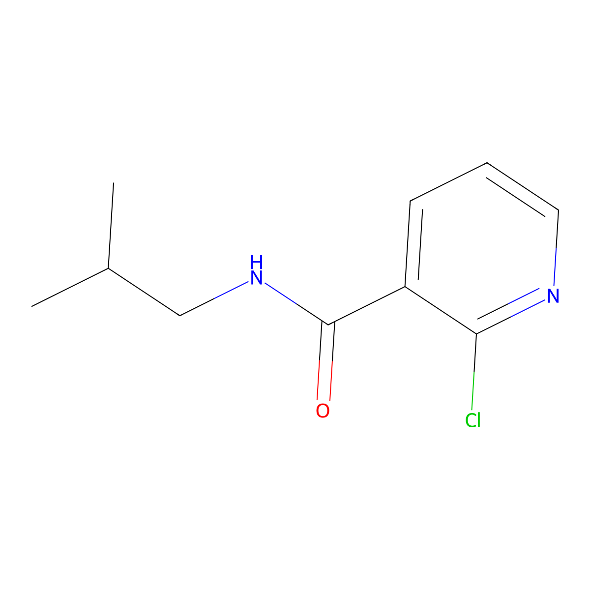 2-Chloro-N-isobutylnicotinamide molecular structure, CAS 59664-43-6