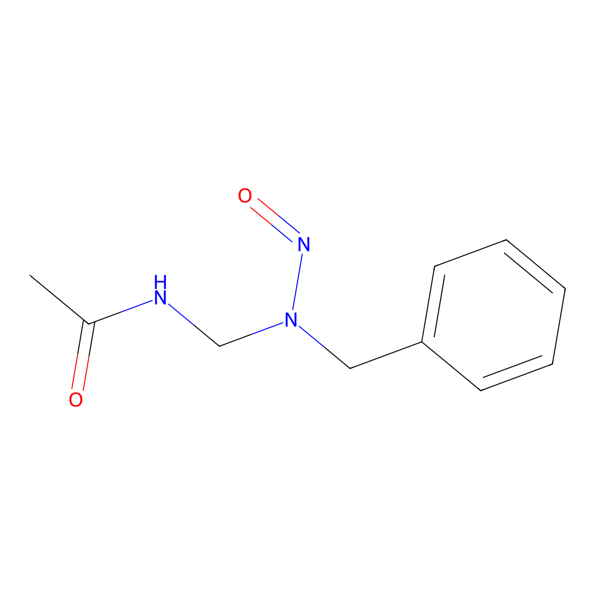 Acetamide, N-((N-nitrosobenzylamino)methyl)- molecular structure, CAS 59665-12-2