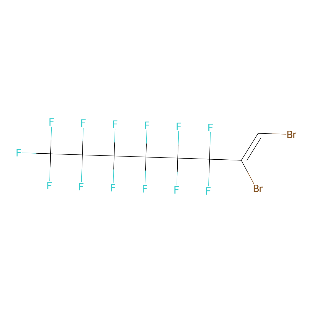 1,2-Dibromo-3,3,4,4,5,5,6,6,7,7,8,8,8-tridecafluoro-1-octene molecular structure, CAS 59665-28-0