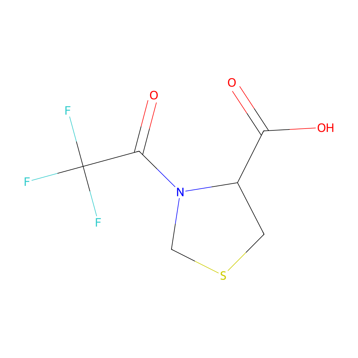 (4R)-3-(trifluoroacetyl)-1,3-thiazolidine-4-carboxylic acid molecular structure, CAS 59668-82-5
