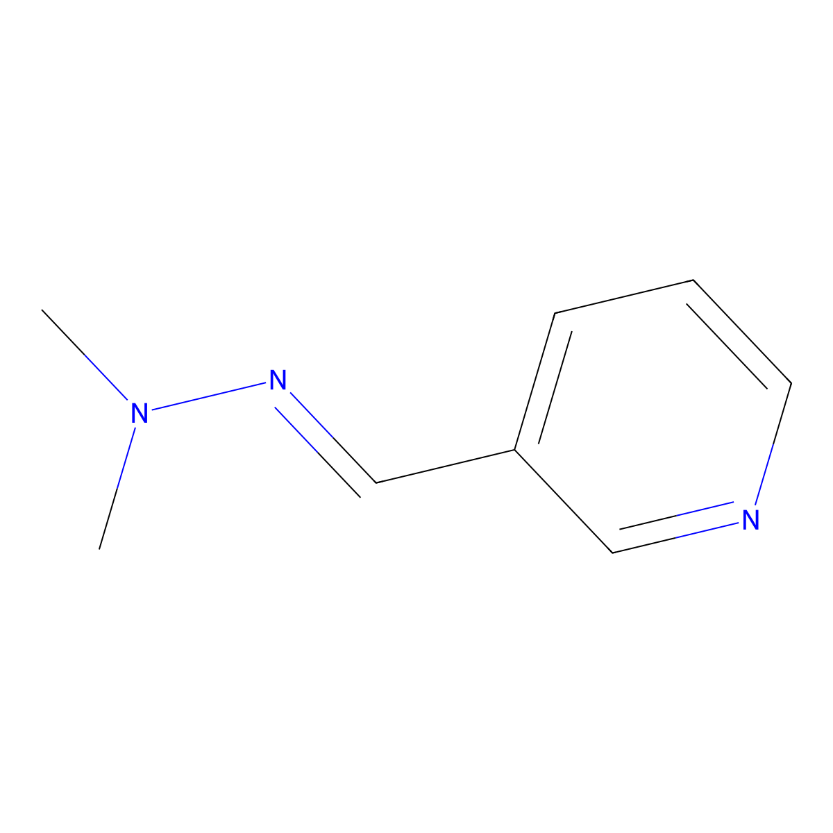 Nicotinaldehyde dimethylhydrazone molecular structure, CAS 59670-91-6