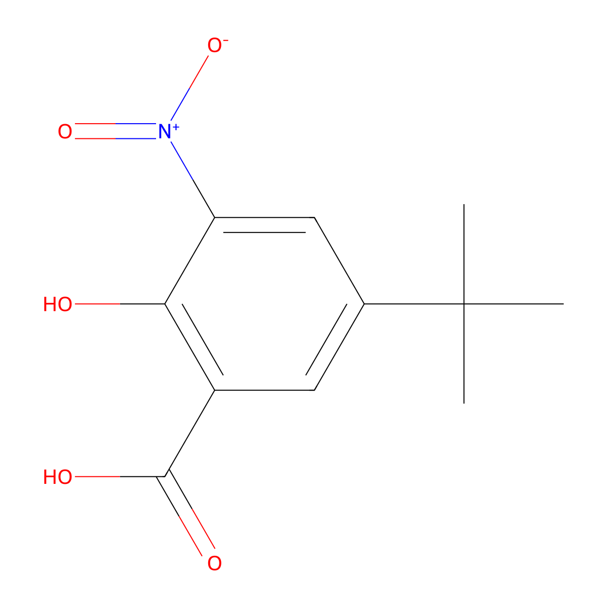 5-(Tert-butyl)-2-hydroxy-3-nitrobenzoic acid molecular structure, CAS 59672-96-7