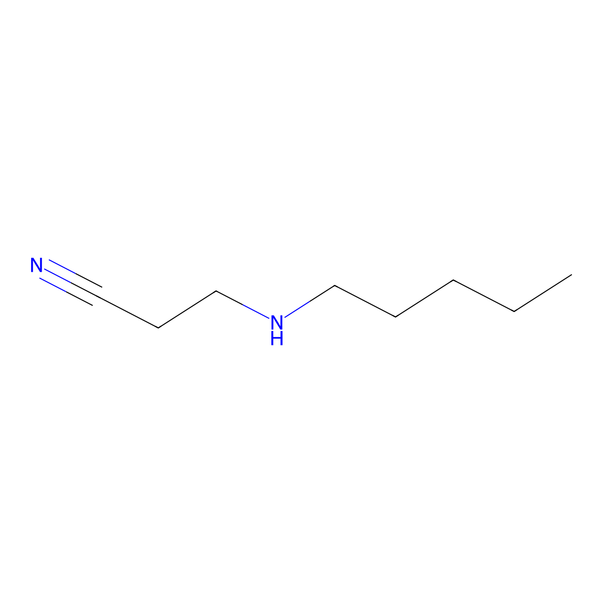 3-(Pentylamino)propanenitrile molecular structure, CAS 59676-91-4
