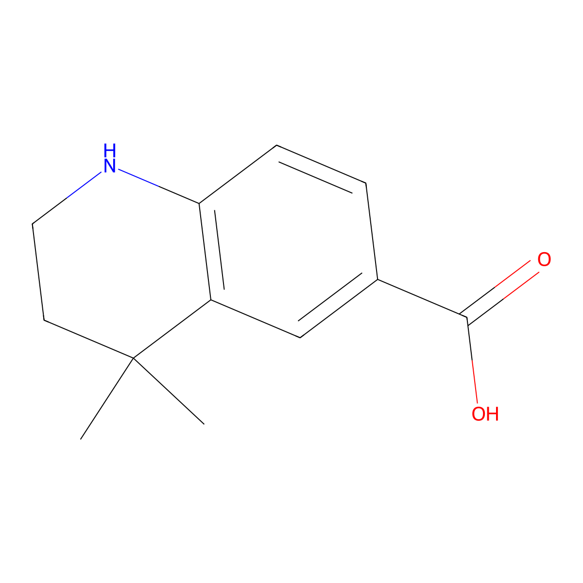 4,4-Dimethyl-1,2,3,4-tetrahydroquinoline-6-carboxylic acid molecular structure, CAS 596790-86-2