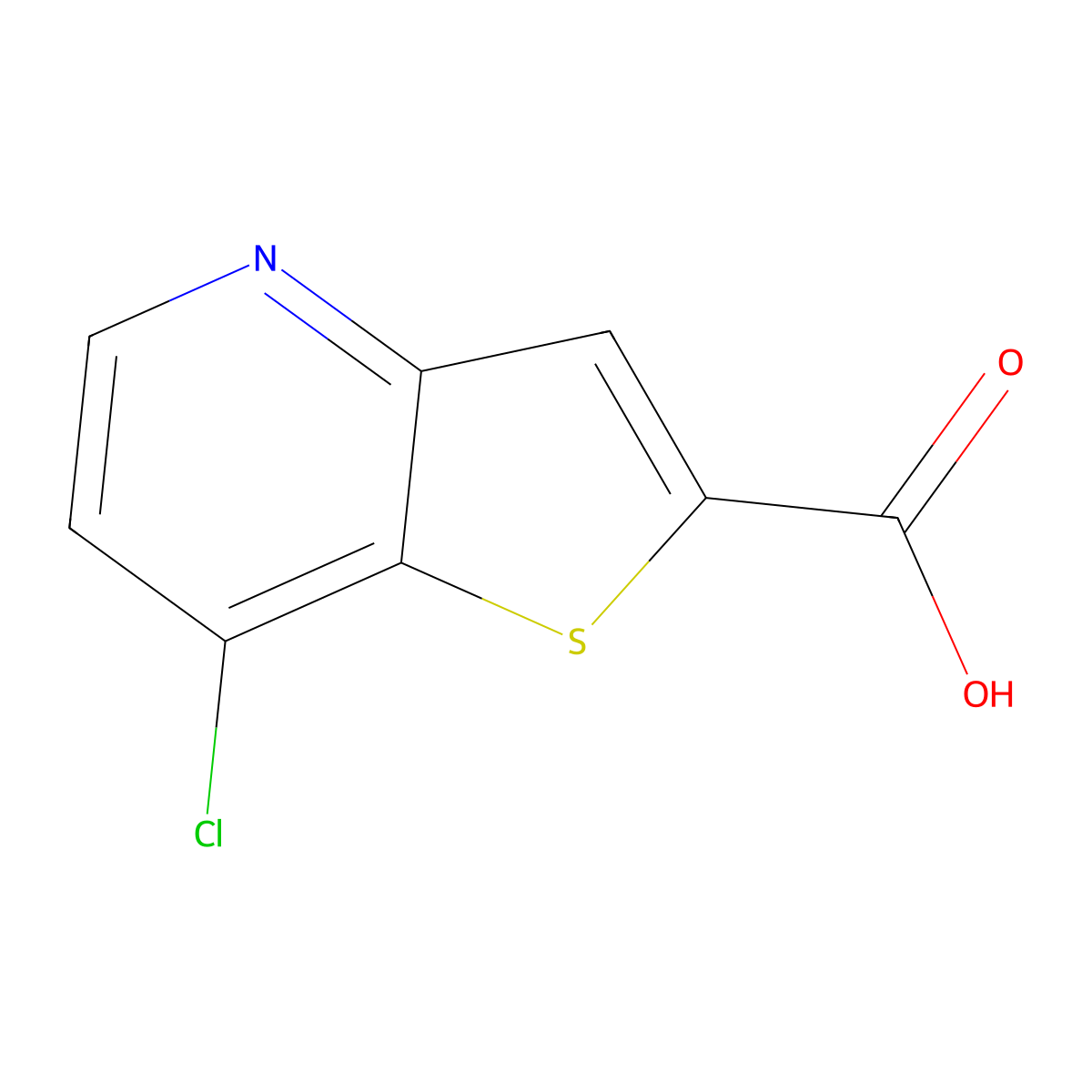 7-Chlorothieno[3,2-b]pyridine-2-carboxylic acid molecular structure, CAS 596793-57-6