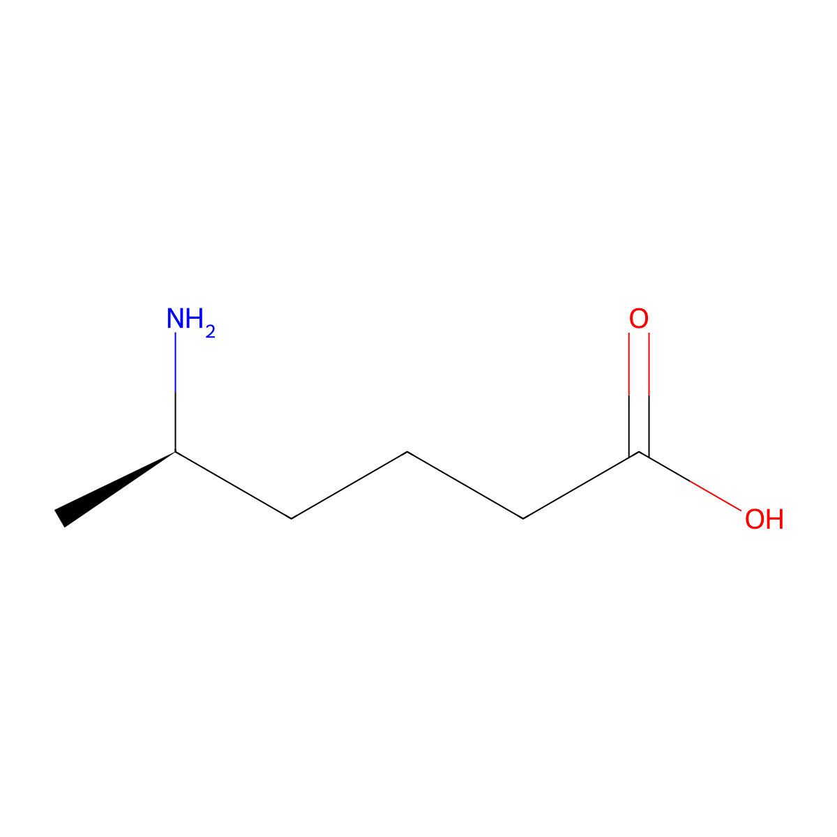 (5R)-5-aminohexanoic acid molecular structure, CAS 5968-41-2