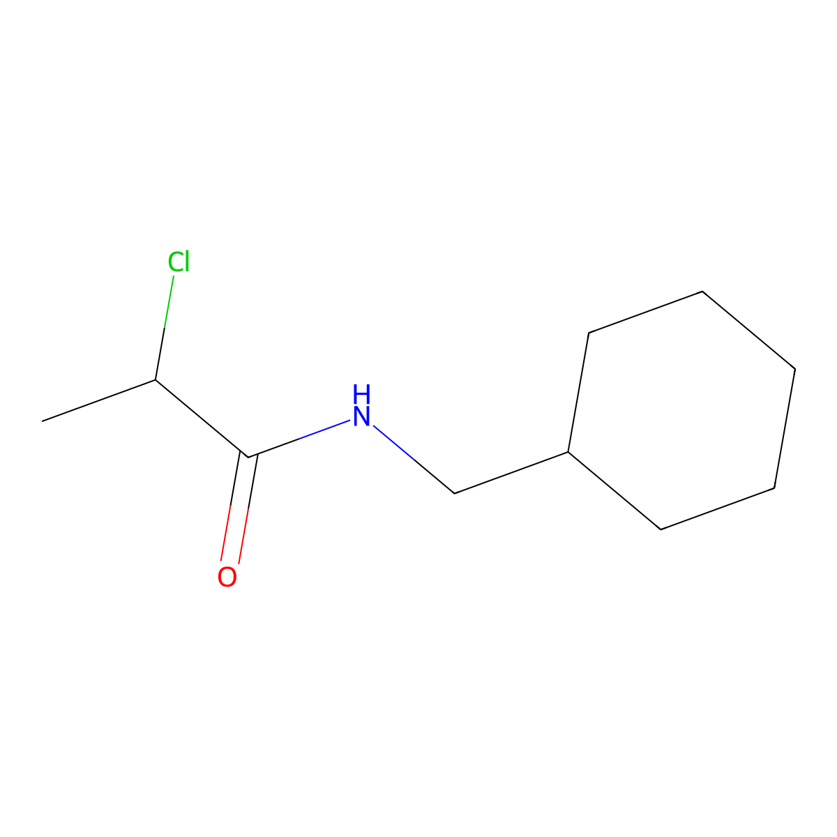 2-chloro-N-(cyclohexylmethyl)propanamide molecular structure, CAS 596807-98-6