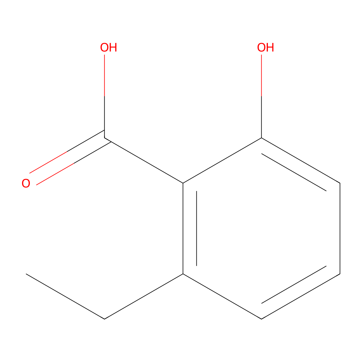 2-Ethyl-6-hydroxybenzoic acid molecular structure, CAS 59681-42-4