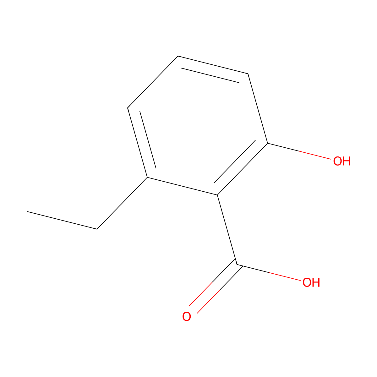 2-Ethyl-6-hydroxybenzoic acid molecular structure, CAS 59681-42-4
