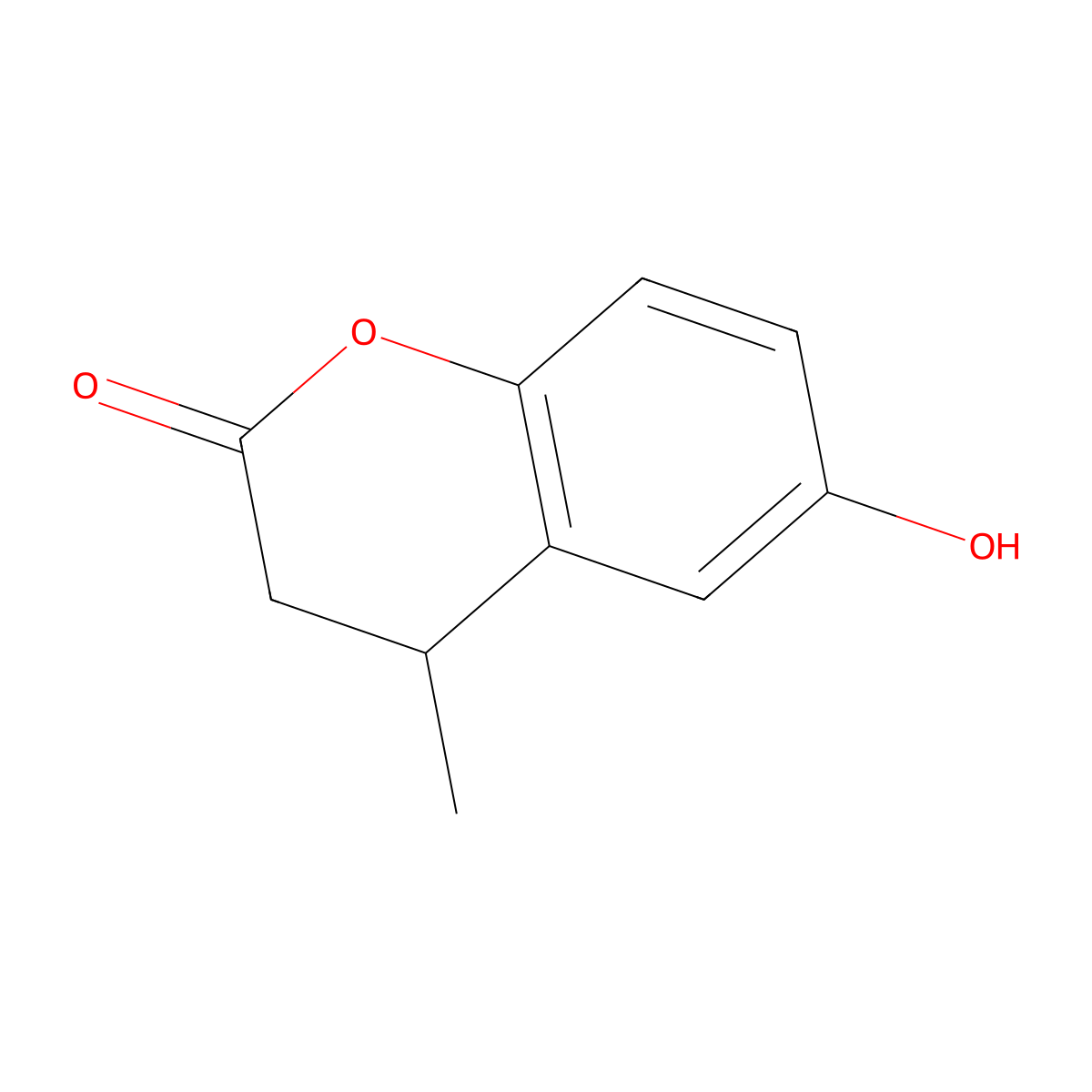 6-hydroxy-4-methyl-3,4-dihydro-2H-1-benzopyran-2-one molecular structure, CAS 596812-08-7