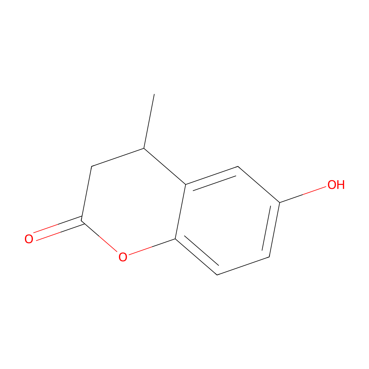 6-hydroxy-4-methyl-3,4-dihydro-2H-1-benzopyran-2-one molecular structure, CAS 596812-08-7