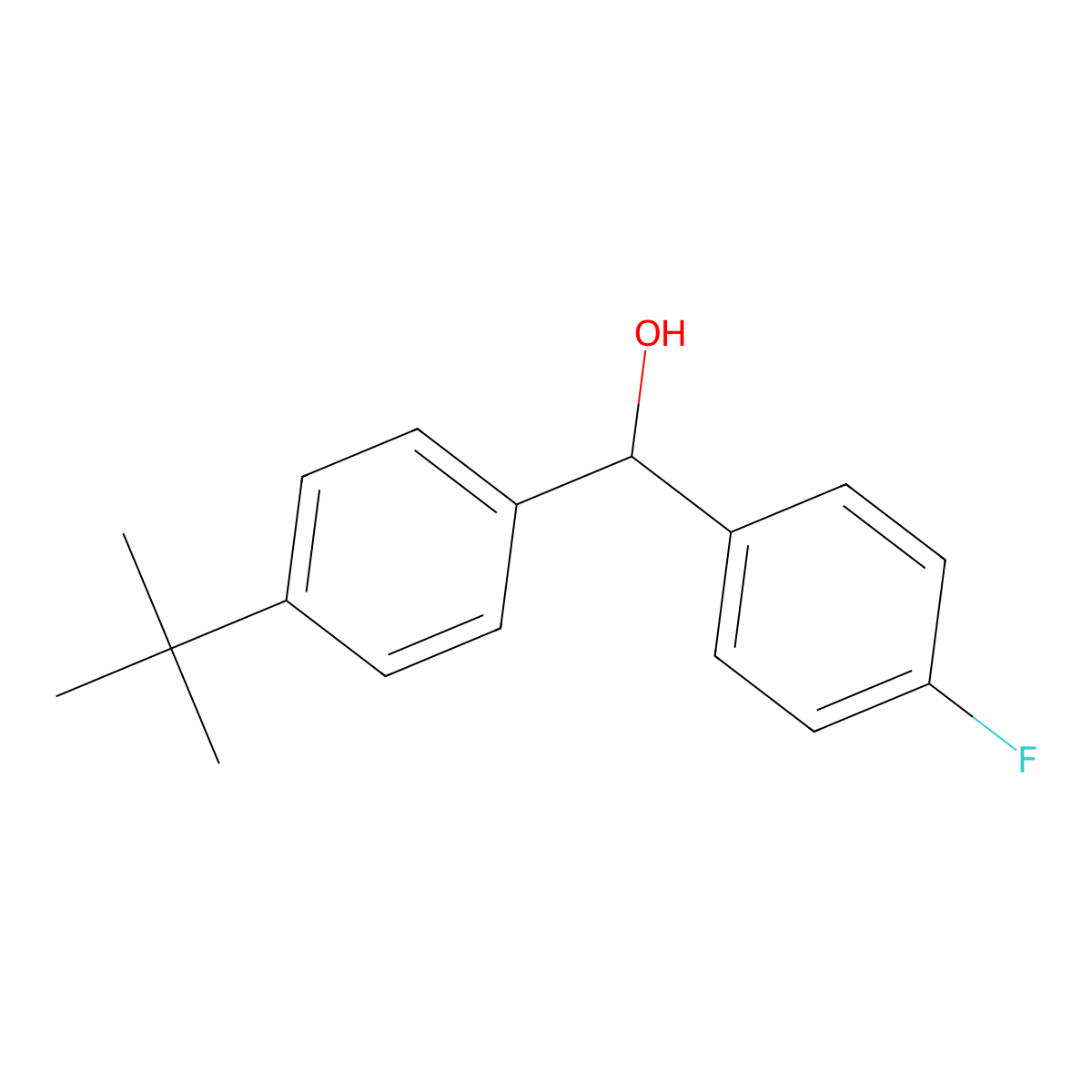 4-tert-Butyl-4'-fluorobenzhydrol molecular structure, CAS 596812-34-9