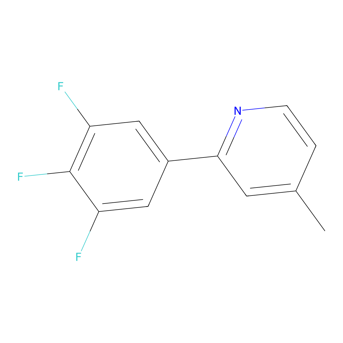 4-Methyl-2-(3,4,5-trifluorophenyl)pyridine molecular structure, CAS 596815-61-1