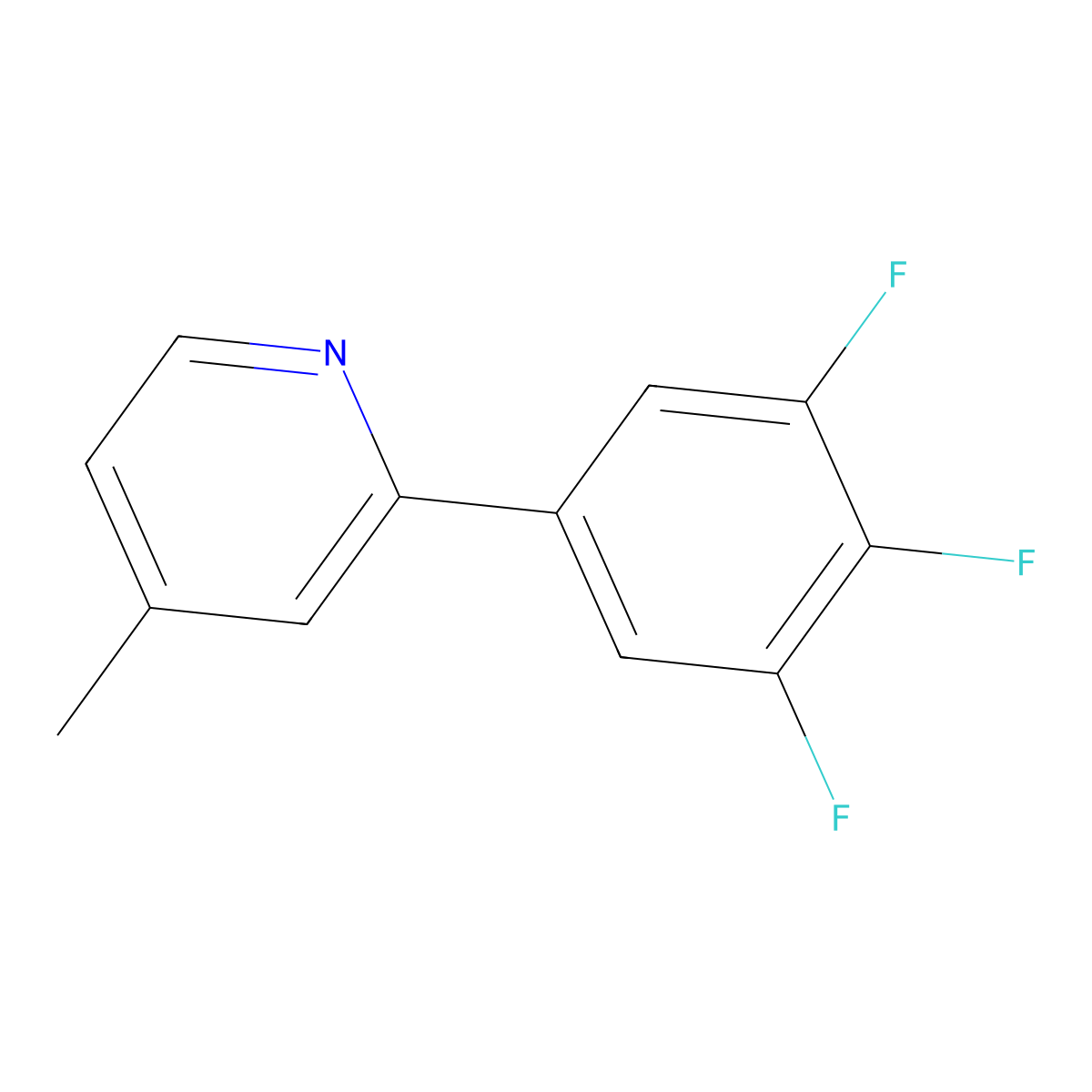 4-Methyl-2-(3,4,5-trifluorophenyl)pyridine molecular structure, CAS 596815-61-1