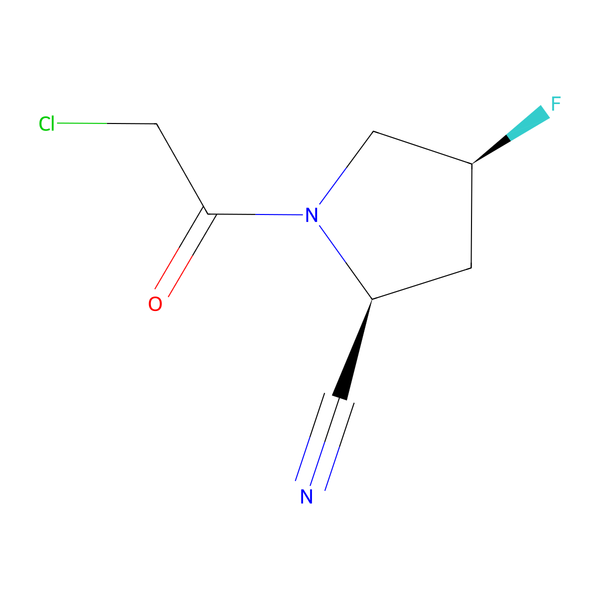 (2S,4S)-1-(2-Chloroacetyl)-4-fluoropyrrolidine-2-carbonitrile molecular structure, CAS 596817-06-0