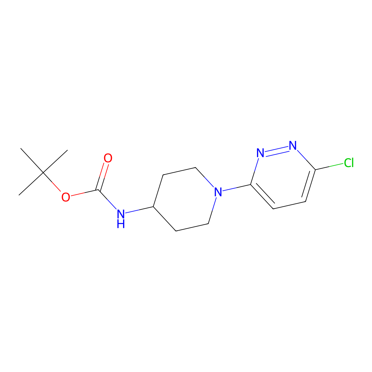 4-(Boc-amino)-1-(6-chloro-3-pyridazinyl)piperidine molecular structure, CAS 596817-46-8
