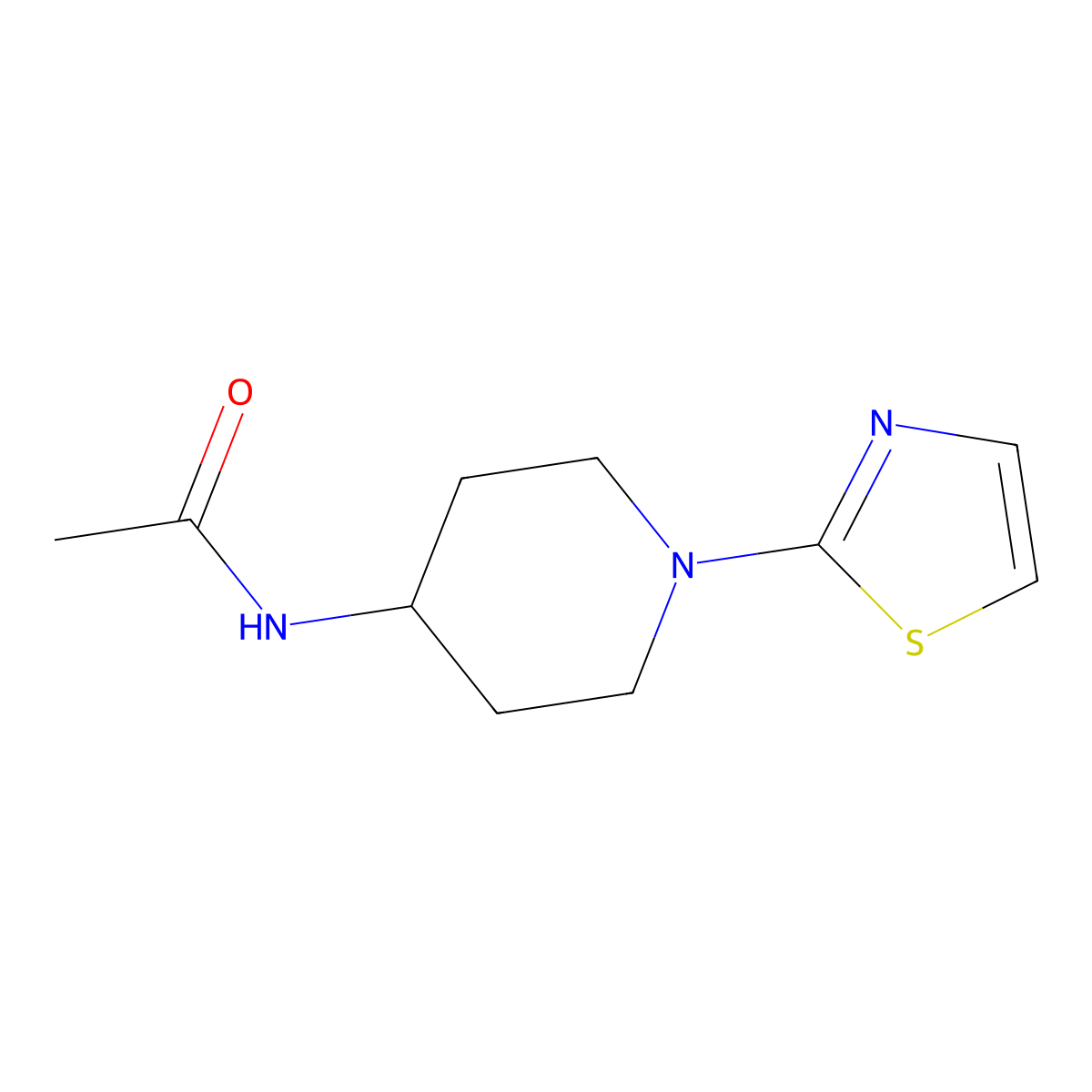 N-(1-(thiazol-2-yl)piperidin-4-yl)acetamide molecular structure, CAS 596817-53-7