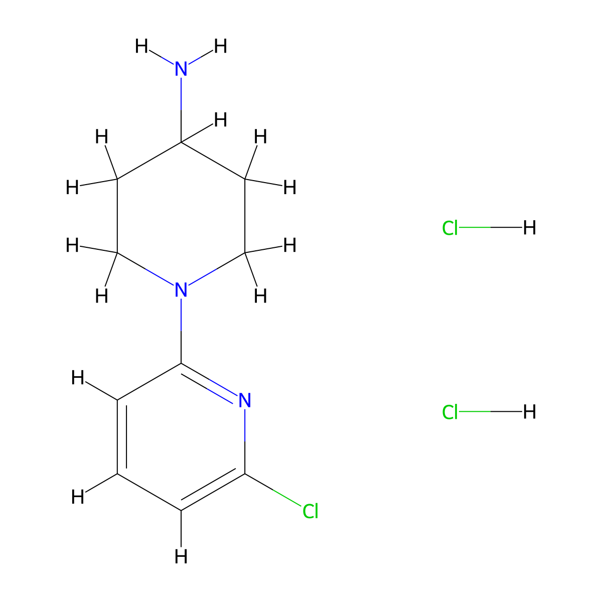 4-Piperidinamine, 1-(6-chloro-2-pyridinyl)-, dihydrochloride molecular structure, CAS 596817-96-8