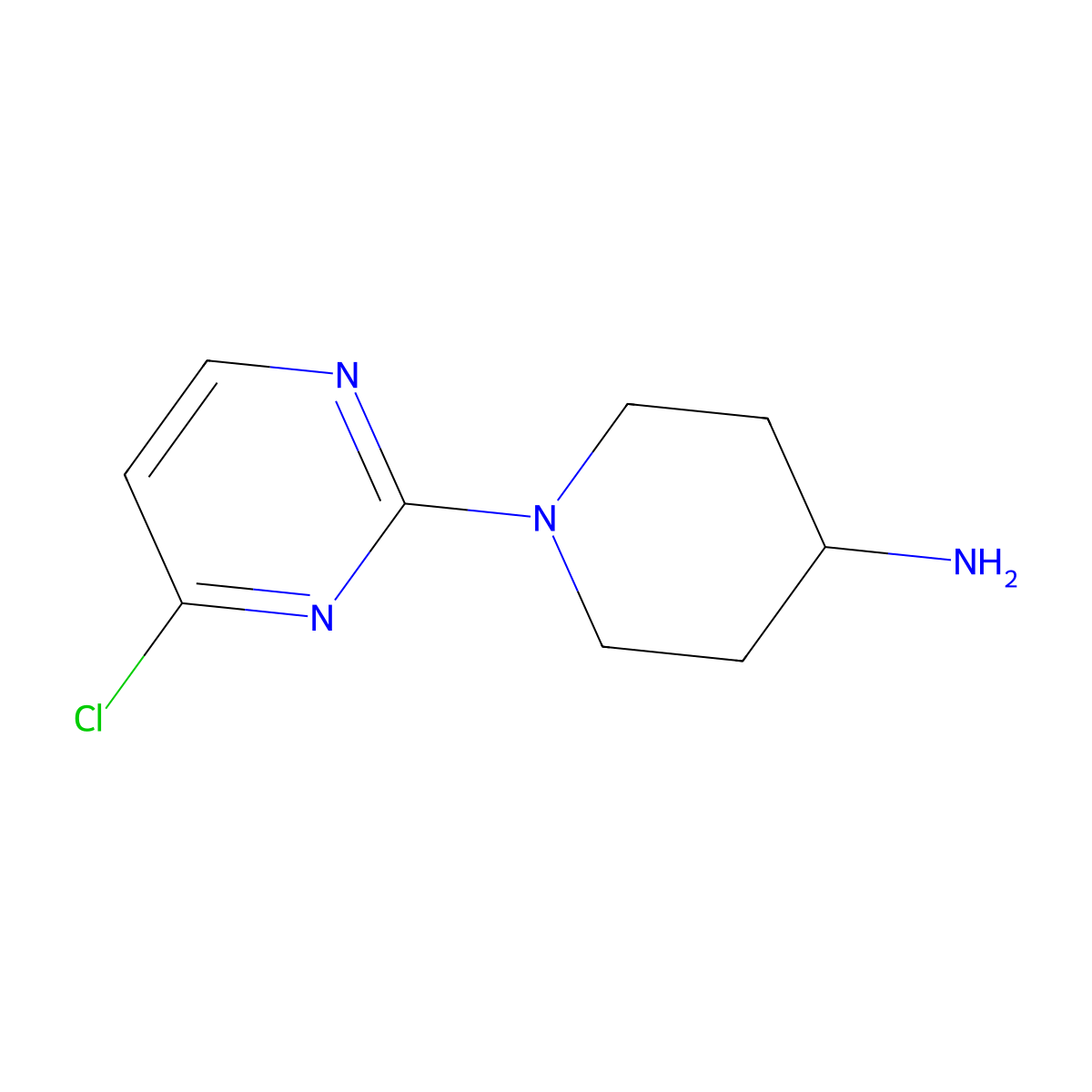 1-(4-Chloropyrimidin-2-yl)piperidin-4-amine molecular structure, CAS 596818-00-7