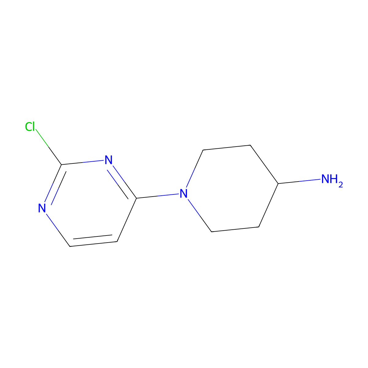 1-(2-Chloropyrimidin-4-yl)piperidin-4-amine molecular structure, CAS 596818-01-8