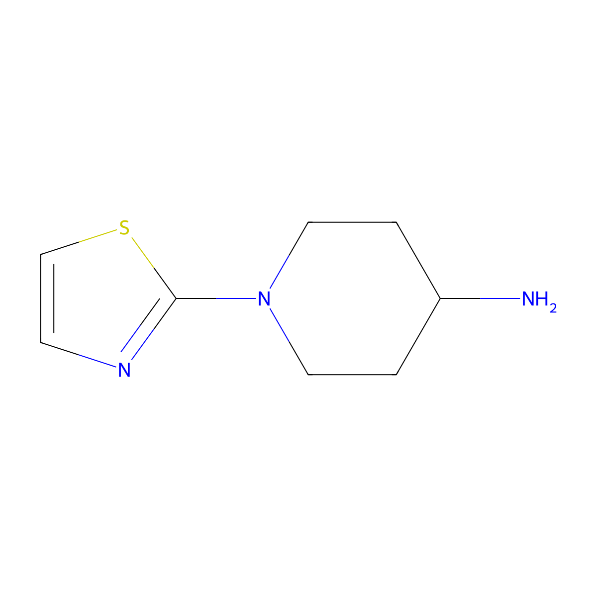 1-(1,3-Thiazol-2-yl)piperidin-4-amine molecular structure, CAS 596818-05-2