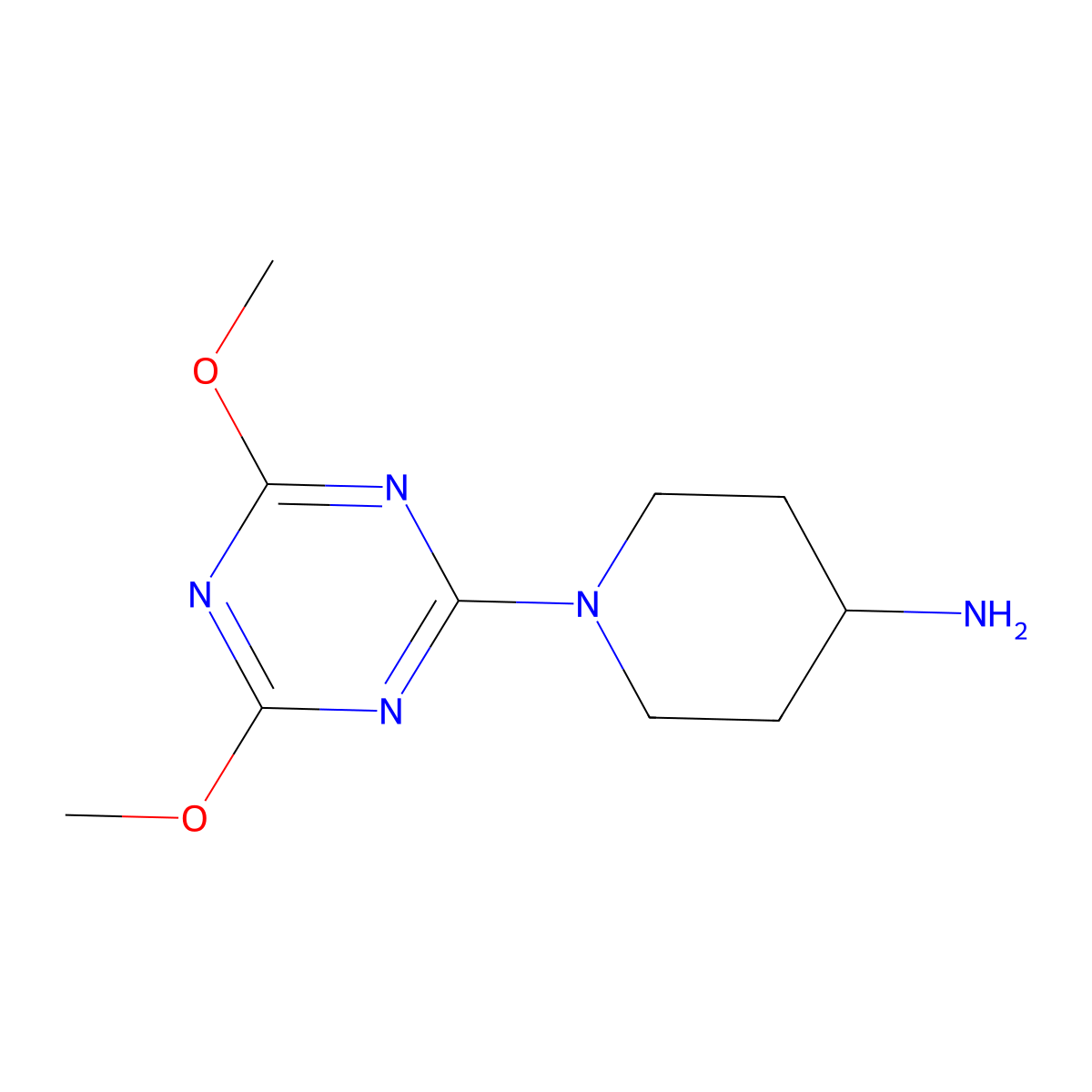 1-(4,6-Dimethoxy-1,3,5-triazin-2-yl)piperidin-4-amine molecular structure, CAS 596818-13-2
