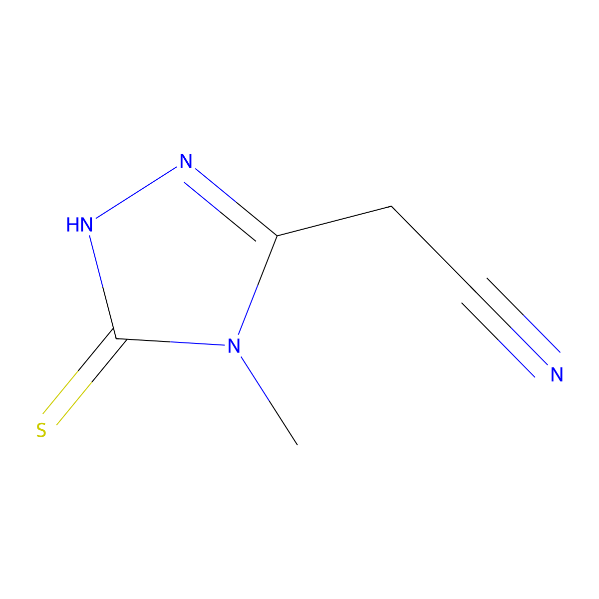 2-(5-mercapto-4-methyl-4H-1,2,4-triazol-3-yl)acetonitrile molecular structure, CAS 59682-60-9