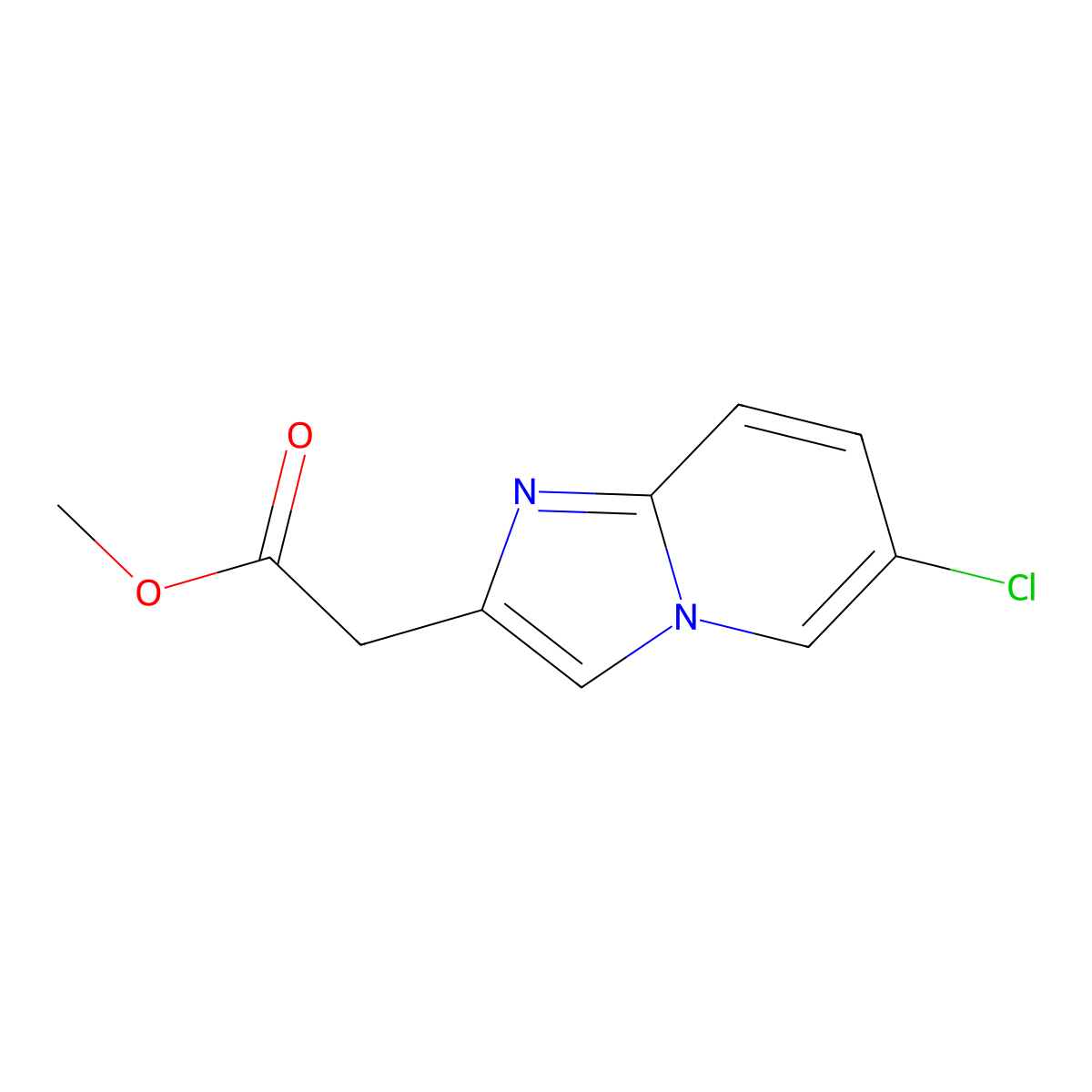 Methyl 2-(6-chloroimidazo[1,2-a]pyridin-2-yl)acetate molecular structure, CAS 596820-69-8