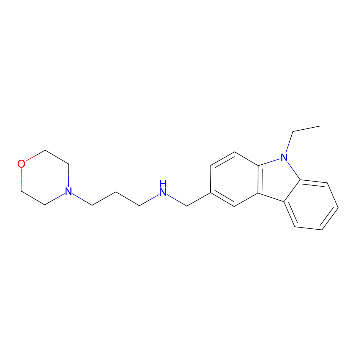 N-[(9-ethylcarbazol-3-yl)methyl]-3-morpholin-4-ylpropan-1-amine molecular structure, CAS 596821-86-2