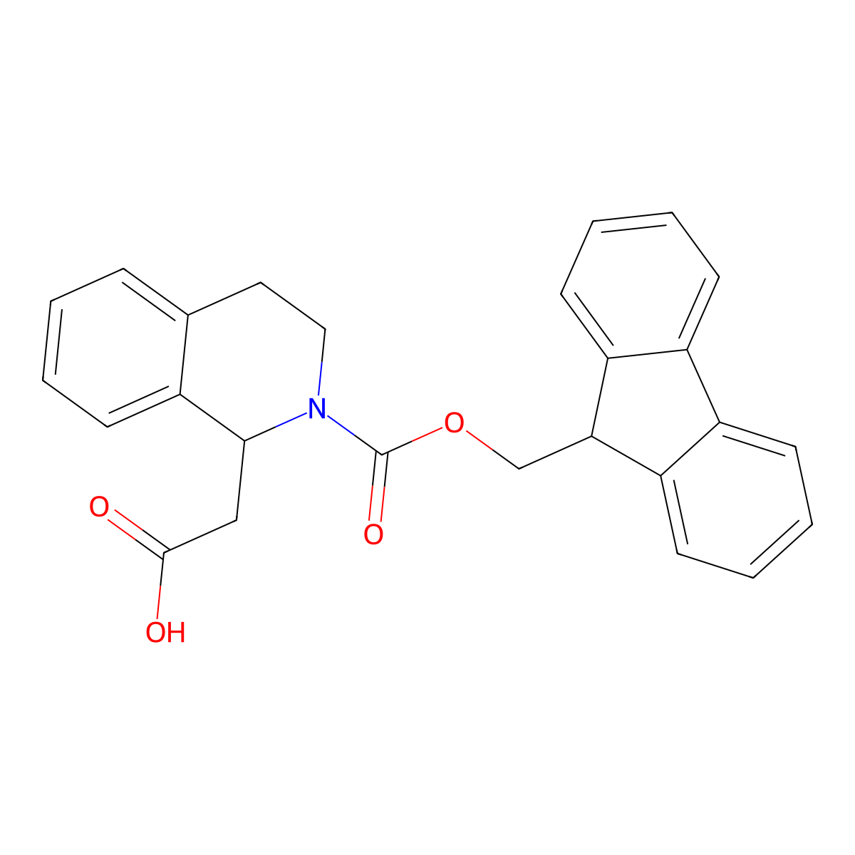 2-[(1S)-2-{[(9H-fluoren-9-yl)methoxy]carbonyl}-1,2,3,4-tetrahydroisoquinolin-1-yl]acetic acid molecular structure, CAS 596827-28-0